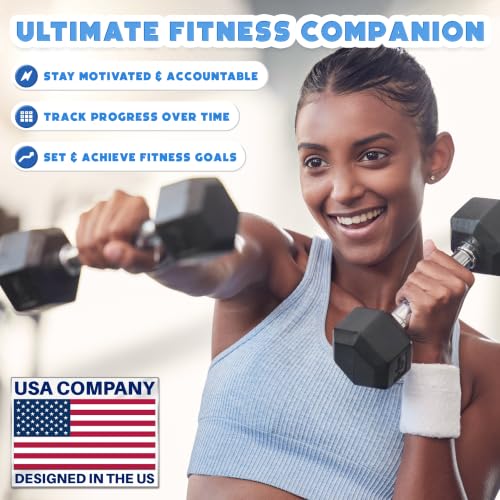 Workout Planner Fitness Log Book for Goals & Tracking - Azure Blue, Soft Cover, 1 Pack