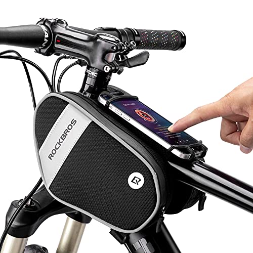 Waterproof Bike Frame Bag with Phone Mount and Large Storage Capacity