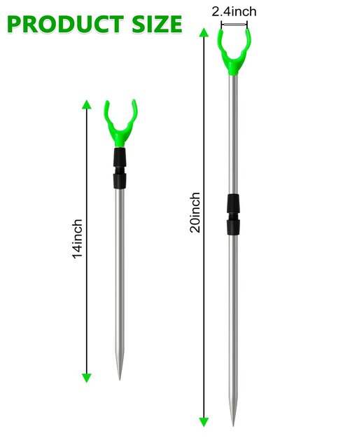 Fishing Rod Holder, Adjustable Telescopic Fishing Pole Holders for Ground Fishing Rod Holders Sand, 6-Pack with Alarm Bells
