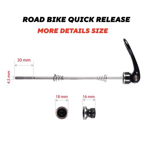 CNC Bike Quick Release Skewer Front & Rear Wheel Axle for Road Bike Wheel Hub.Black