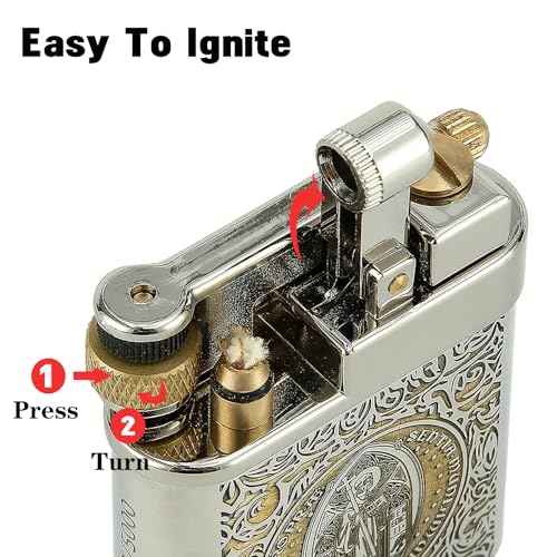 DOUBFIVSY Vintage Trench Lighter, Refillable Kerosene, Mechanical Brass Lighter, Soft Flame, Unique Gift for Men, Dad, Husband (Constantine)