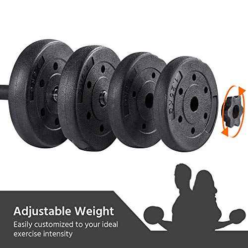 Yaheetech 66LB Weight Dumbbell Set Fitness Adjustable Cap Gym/home Barbell Plates Body Workout for Women and Men Strength Training