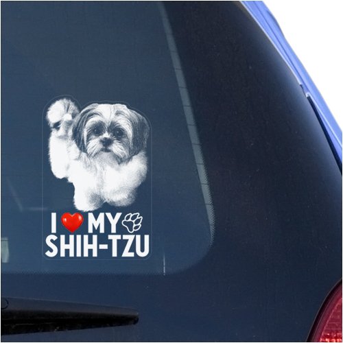 Shih-Tzu Vinyl Decal Sticker for Windows - Clear Outdoor Dog Sign Art