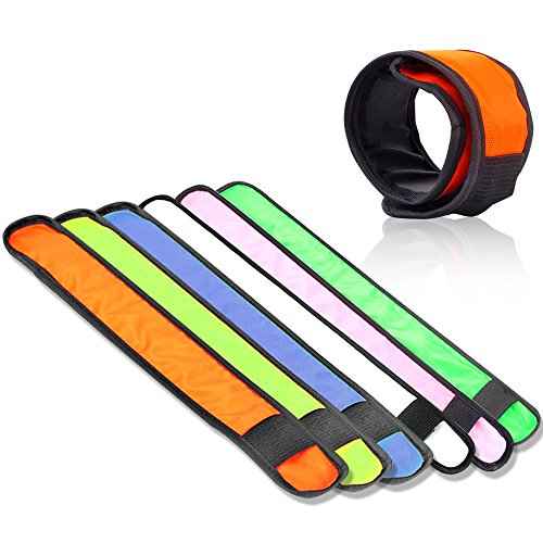 esonstyle Pack of 6 LED Light Up Band Slap Bracelets Night Safety Wrist Band for Cycling Walking Running Concert Camping Outdoor Sports