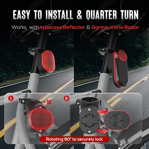 Bike AirTag Holder Waterproof Seatpost Reflector Mount 2-Pack Black