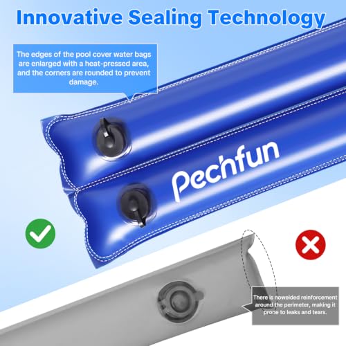 Pechfun 8.5 Ft Double Chamber Pool Water Bags - Heavy Duty Winter Water Tubes - 5 Pack