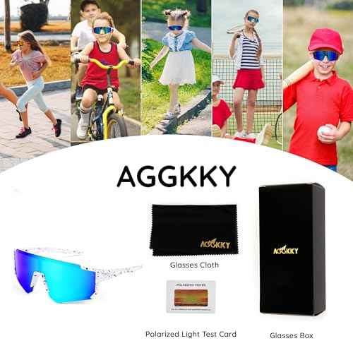Polarized Kids Sunglasses, Youth Baseball Sunglasses for Boys Girls, Cycling Sun Glasses UV400 for Kids Ages 8-14