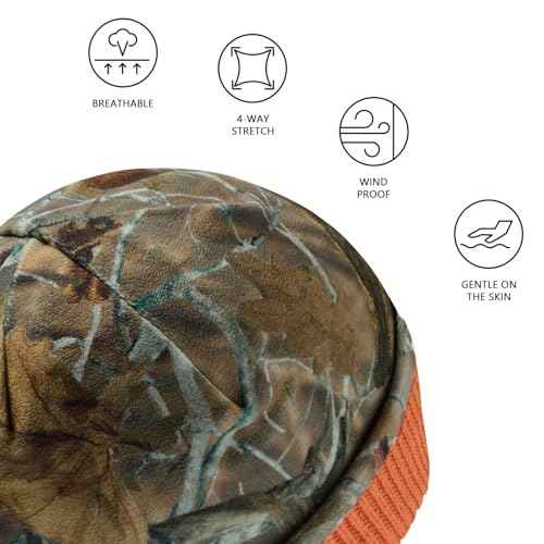 BASSDASH Reversible Windproof Fleece Winter Beanie Hats Thick Warm for Men Women Stretchy Fit Unisex Cuffed Knit Hat