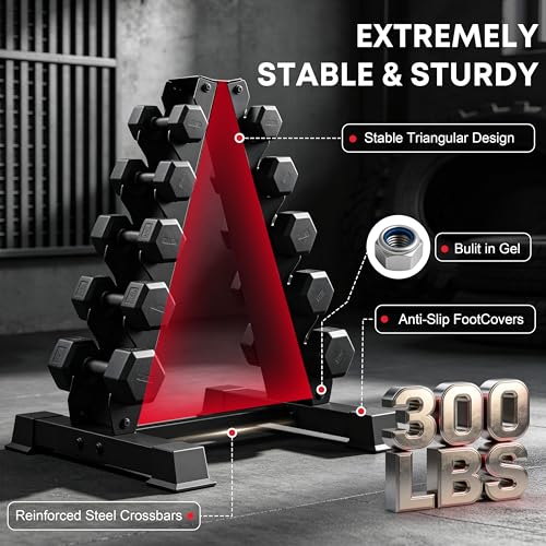 5/6 Tier A-Frame Dumbbell Rack Stand Only, 300/480LBS Capacity - 5th Floor