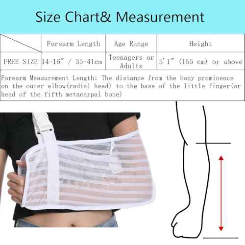 White Arm Sling for Broken Arm Torn Rotator Cuff Shoulder Elbow Wrist Injury Mesh Adults Support Brace for Men and Women (White)