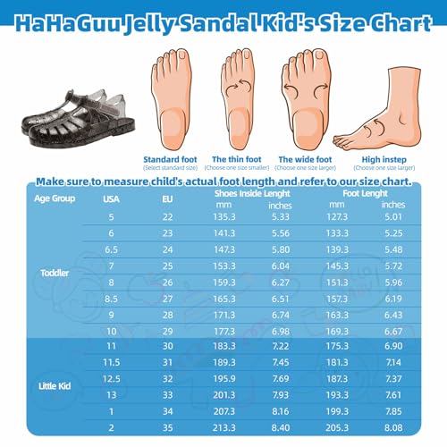 Girls Jelly Sandals Summer Costume Princess Dress Flat Breathable Waterproof Gladiator Shoes - Glitter Black, Little Kid 10.5