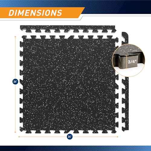 Marcy Interlocking Dual Density Rubber Top EVA Foam Home Gym Floor Mat for Exercise Equipment & Accessories MAT-40