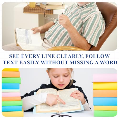 Magnifying Ruler Set for Reading & Crafts - 6 Inch Blue Guide Line Magnifiers