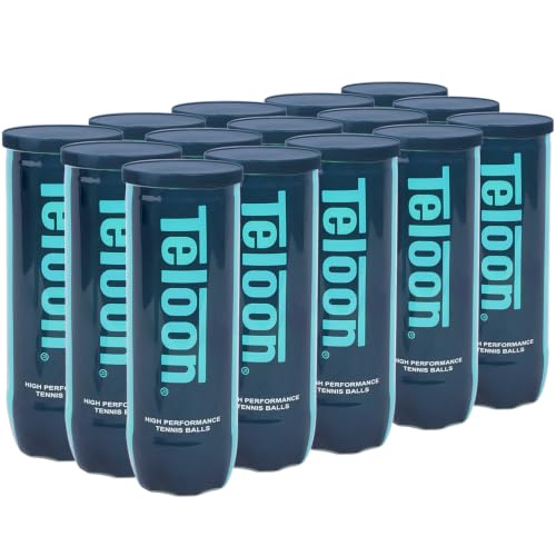 Teloon Championship Tennis Balls - Extra & Regular Duty, 15 Cans - 45 Pressurized Felt Balls
