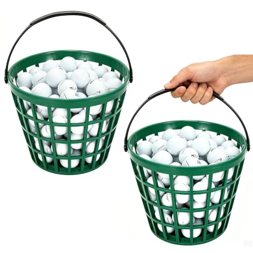 2-Pack Golf Ball Basket with Handle - Large Capacity Storage for Golf Practice & Course