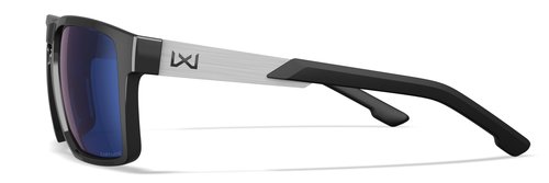 Wiley X WX Apex Sunglasses Safety Glasses for Men Shatterproof UV Eye Protection for Combat, Shooting Captivate Polarized Blue Mirror Lenses Matte Grey Frames