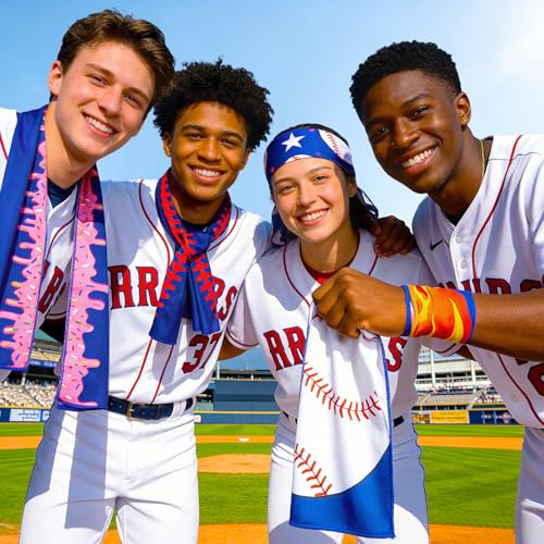 Menoly Baseball Cooling Towels 40x12 Inch Bulk Pack for Sports & Outdoor Activities - Baseball Variation