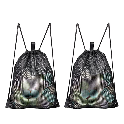 Mesh Drawstring Bag for Gym Beach Travel Laundry - Large Ventilated Storage