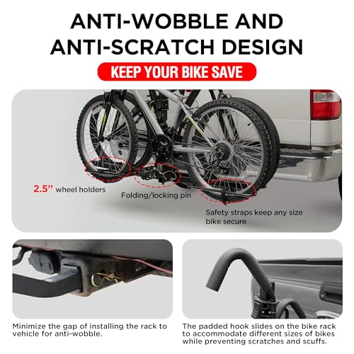 Rockland 2-Bike Hitch Rack - 80 lbs Capacity, Foldable Platform Carrier