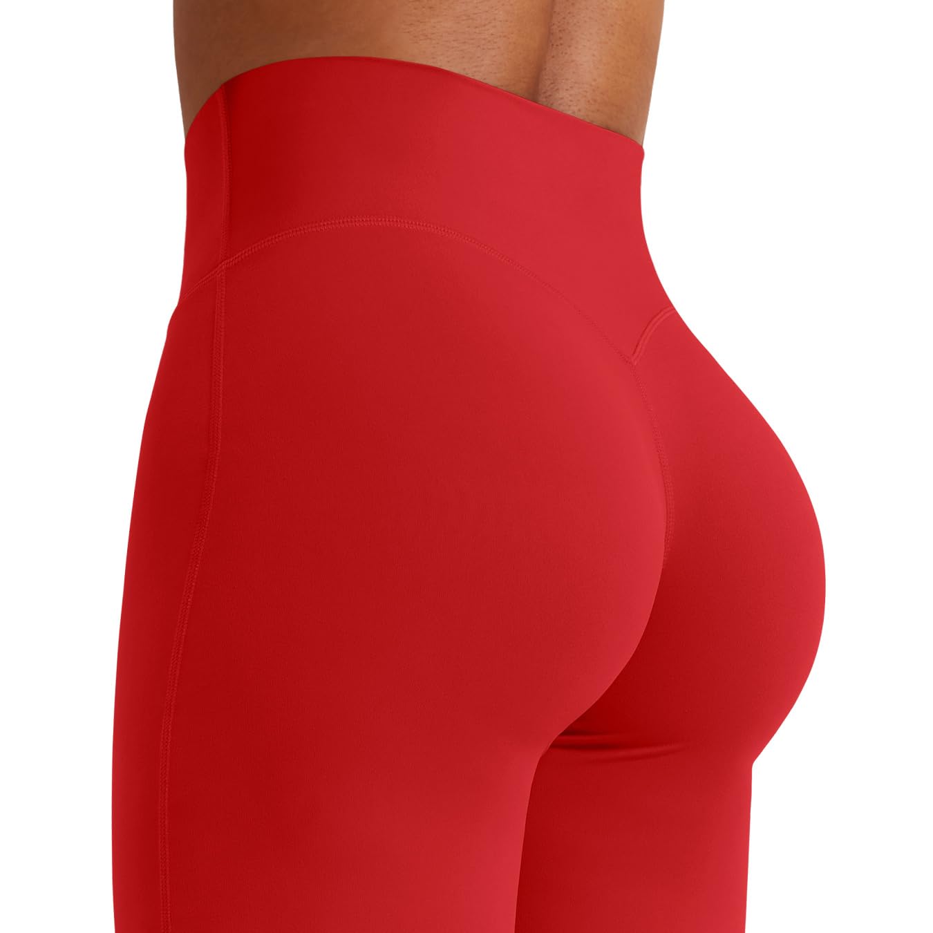 YEOREO Workout Leggings Womens No Front Seam Straight Leggings 31.5" High Waist Buttery Eddiy Gym Yoga Pants Red XL