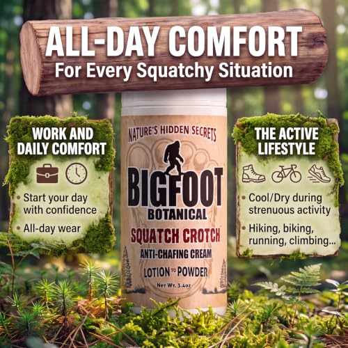 Bigfoot Botanical Squatch Anti-Chafing Cream Men Women Fragrance Free Moisture & Sweat Defense