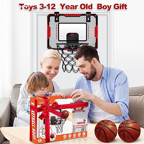 Mini Basketball Hoop for Kids Over Door Indoor Basketball Set - Red