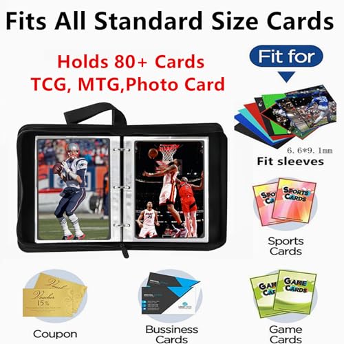 Mini Card Binder Blue - Holds 80+ Trading Cards, Zipper Closure, Portable