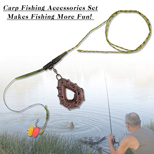 Carp Fishing Rig Kit Hair with Flat Pear Sinkers & Swivels - Variation A