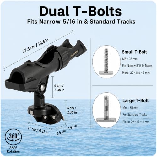 Hitorhike Side Track Fishing Rod Holder Mount 2-Pack for Boats & Kayaks