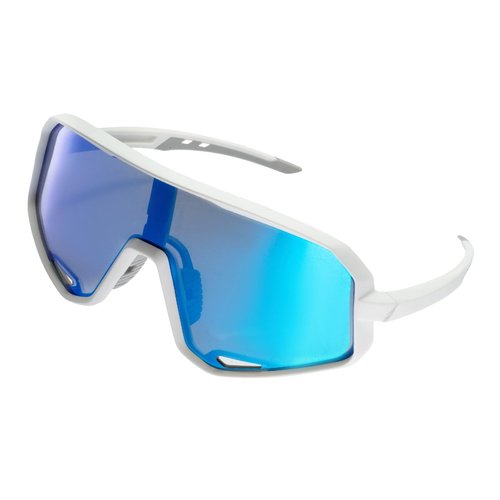 Sport Running Glasses for Women & Men UV400 Blue Lenses White Lightweight TR90 Frame, Multi-Sport Eyewear for Running Cycling Baseball Volleyball Mountain Biking Anti-Fog Vents