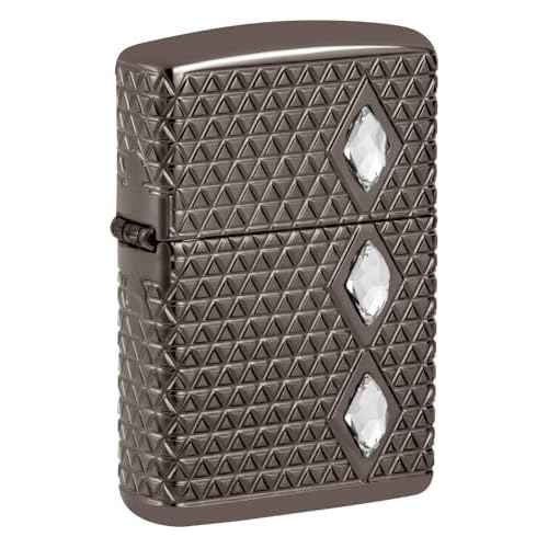 Zippo Diamond Pattern Design Armor Black Ice Pocket Lighter