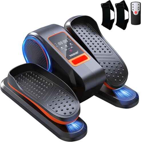 Under Desk Machine, Electric Ellipse Leg Exerciser for Senior, 13 Adjustable Speeds Quiet and Portable Seated Pedal Exerciser for Training with Remote Control