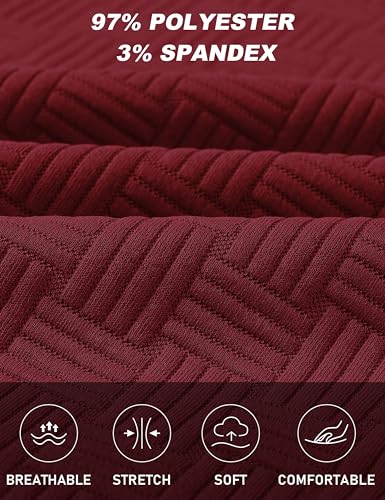 Men's 2-Piece Sweat Suit Set - Short Sleeve Casual Tracksuit 3X-Large Wine Red
