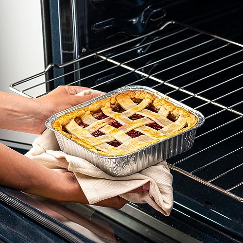 GUSTO 8x8 Inch Aluminum Foil Food Pans - 25 Disposables for Baking & Cooking