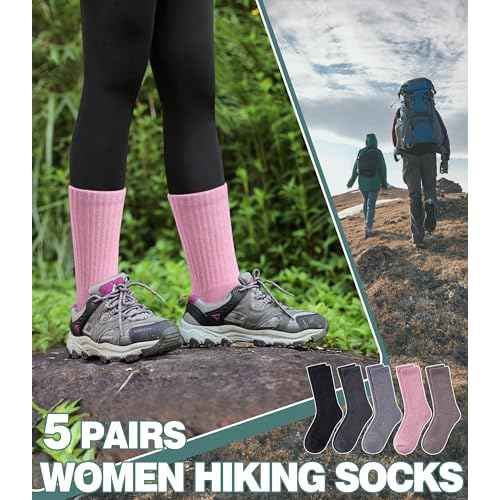 LANLEO Merino Wool Hiking Socks for Women Men Thermal Winter Warm Thick Cushion Moisture Wicking Crew Work Boot Socks