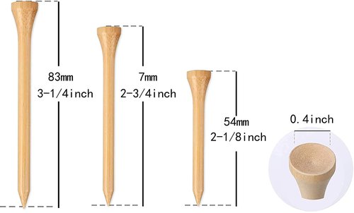WHAMZ33 W Professional Wooden Golf Tees 2 3/4 inch Tee Pack of 100 Golf Tee