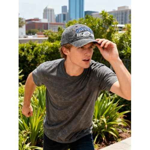 Embroidered City Hat for Men Women Vintage Washed Denim Football Fans Hat Adjustable Cotton Baseball Cap