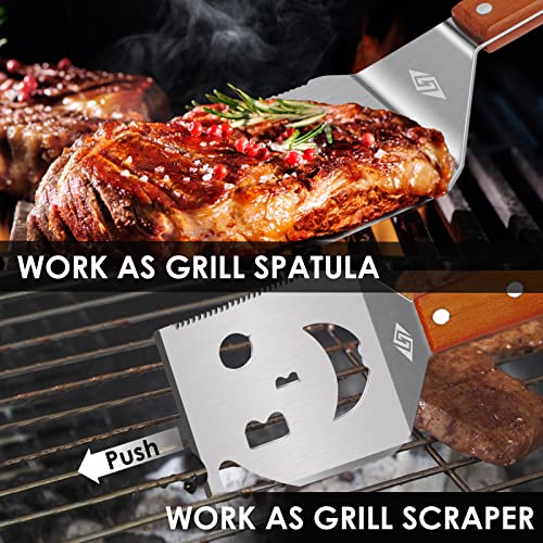 7-in-1 Outdoor Grill Spatula for BBQ, Meat Tenderizer & Accessories