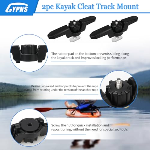 Kayak Track Mount Anchor Cleat 2 Pack - Easy Rope Tying Watercraft Accessory
