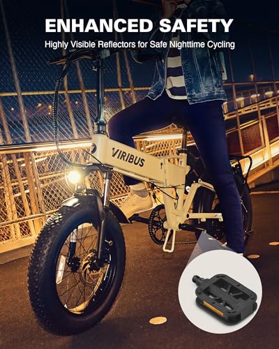 9/16 Inch Bike Pedals with Reflectors Waterproof Bicycle Pedals for Mountain Road & Electric Bikes