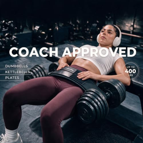 Heavy-Duty Hip Thrust Belt for Dumbbells, Kettlebells & Plates – Supports 400 lbs