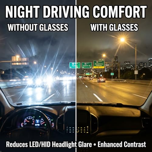 Night Driving Glasses - Polarized Yellow Lens - Clip On - Variation of THIS listing: Night Driving Glasses - Yellow (Amber) Lens / 59x42mm