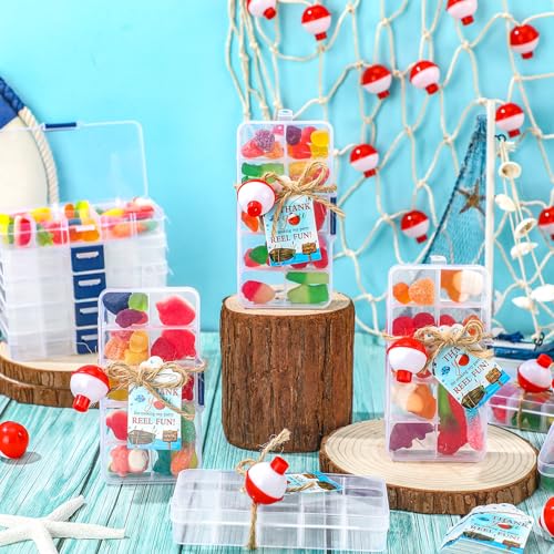 72 Fishing Party Favors Tackle Boxes with Thank You Cards - Ocean Theme