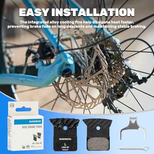 Resin Disc Brake Pads with Cooling Fins and Alloy Back Plate, Compatible with Shimano L05A-RF L02A L03A ? 1 Pair