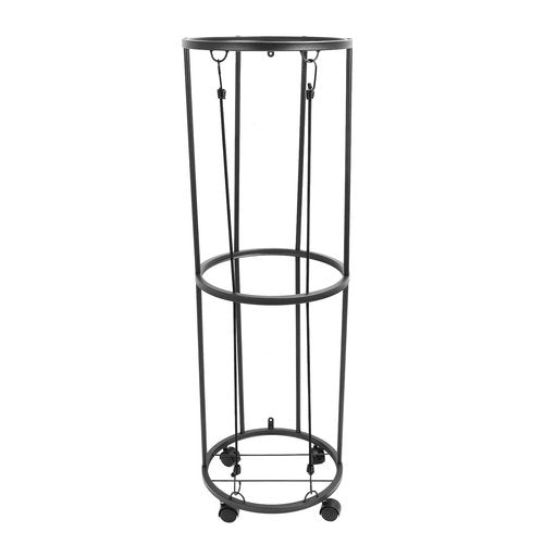 plplaaoo Ball Storage Rack Rolling Metal Lockable Ball Organizer for Basketball Soccer Volleyball Sturdy Steel Construction with Wheels Space Saving Design Home Gym Sports Equipment