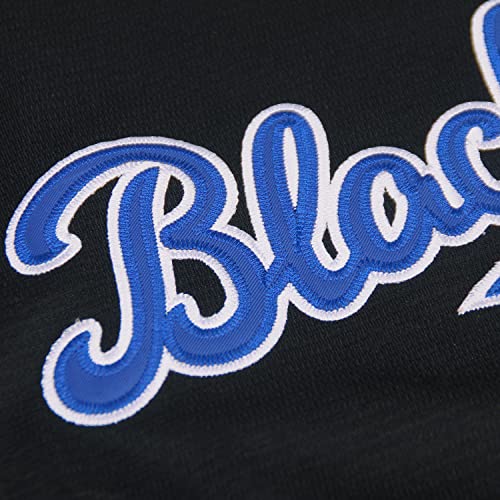 Dabuliu Men's Black Legend 42 Retro Baseball Jersey Embroidered Patches Sewn Hipster Hip Hop Shirts