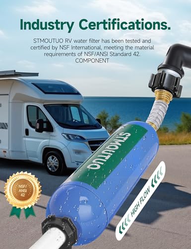 RV Water Filter with Hose Protector 2 Pack for Camping and Travel