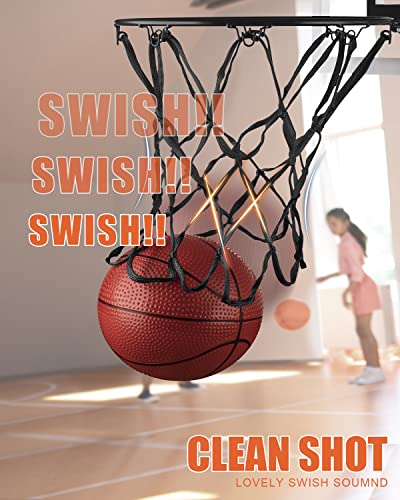 Mini Basketball Net Replacement 8 Loop Black for Indoor Door & Wall 8-10.25" Hoop