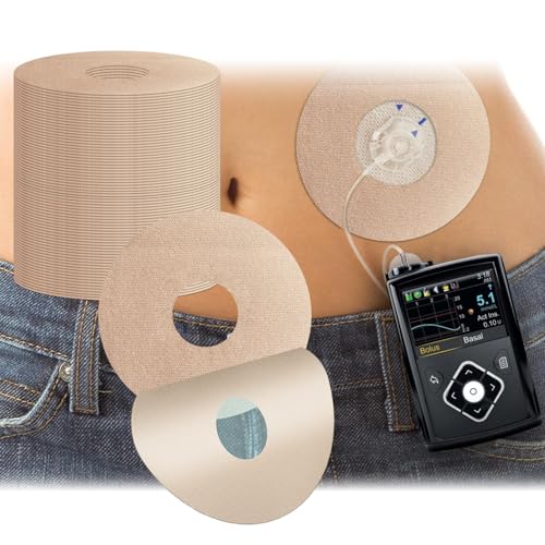 40 Pack Waterproof Adhesive Patches for CGM & Insulin Pumps - Beige, Skin-Friendly, Long Lasting