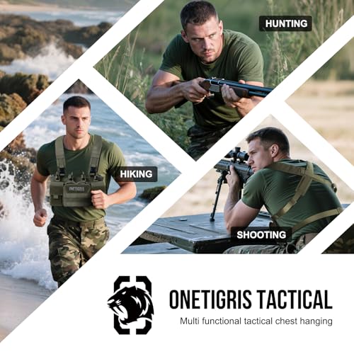 ONETIGRIS Chest Rig Dangler Pouch for Hunting Shooting Hiking - Green